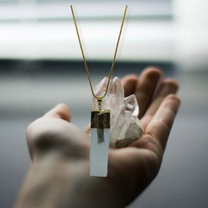 Selenite pendant necklace